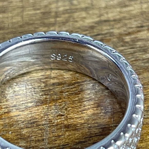 1.25 CARAT PAVE SAPPHIRE ring! Size 6 -Silver .925 - Picture 6 of 9